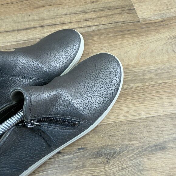 ECCO Soft 7 Low Bootie Women 37 Brown Metallic Crackle Zip Sneaker Comfo… - Picture 5 of 8